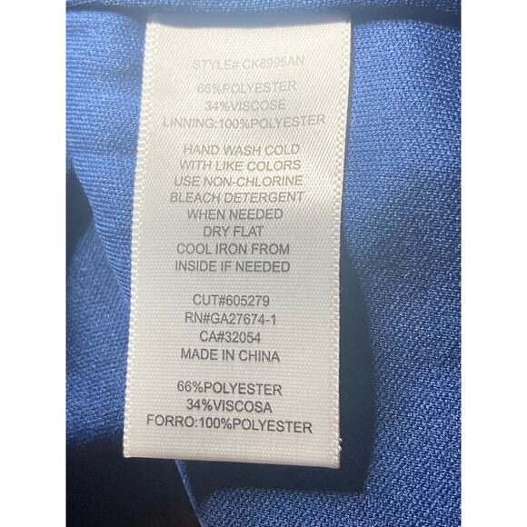 Women Blouse Shirt Top Eva Franco Blue Orange Black Button Up Size 8 NWT - Picture 10 of 10